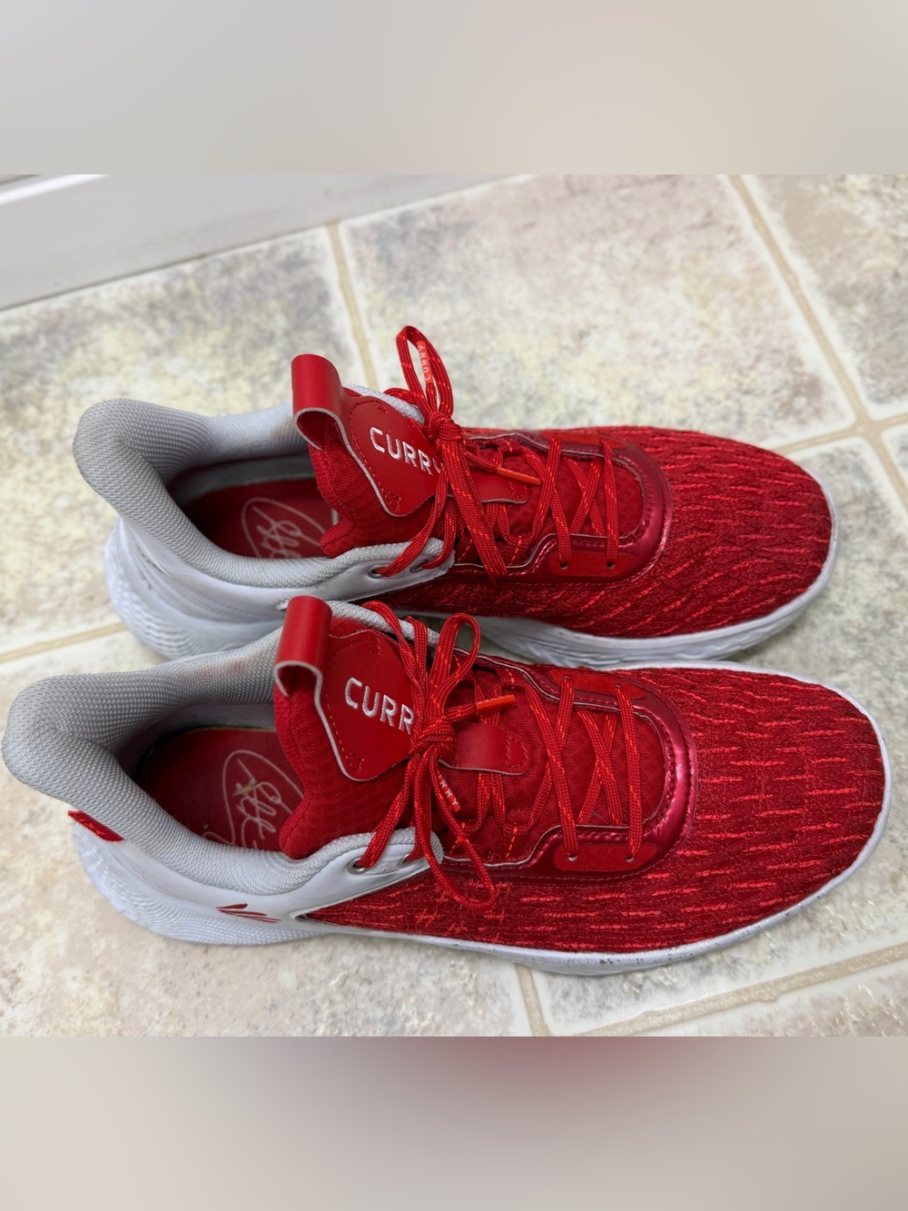 Under Armour Curry Flow 8 Basketball Shoes Red White Men’s Size 11 - Picture 4 of 10